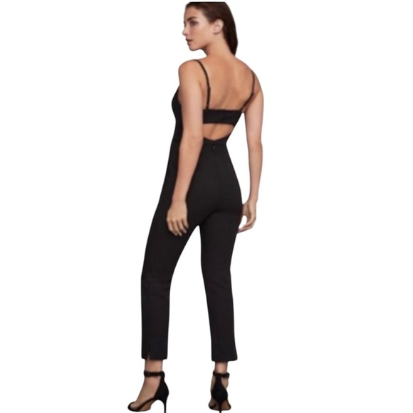 BCBG MaxAzaria - NWT Elegant Black Open Back Adjustable Strap Jumpsuit Sz S - Picture 3 of 10